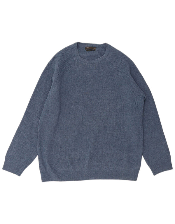 Maglione maglione girocollo da uomo Marks & Spencer XL blu poliestere