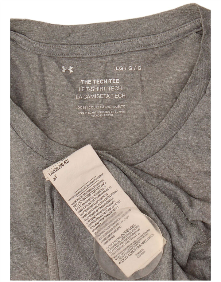 T-shirt da uomo Under Armour Top grande in poliestere chiazzato grigio