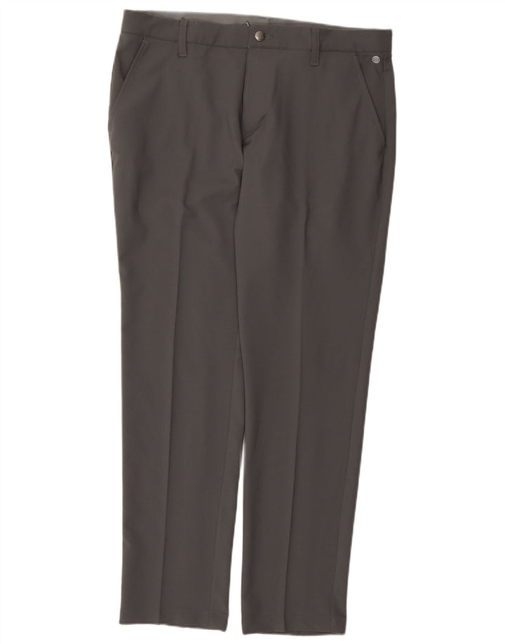 Pantaloni chino slim da uomo Adidas W34 L30 poliestere grigio