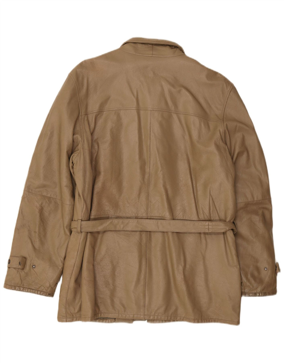Giacca in pelle vintage da uomo IT 50 grande marrone