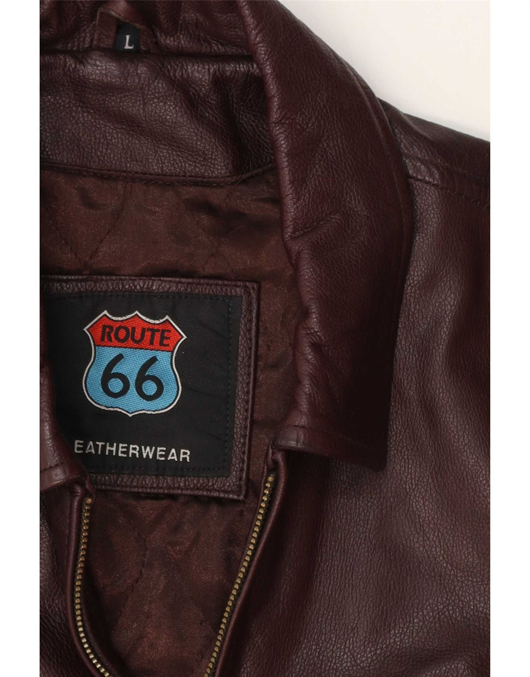 Giacca in pelle da uomo Route 66 UK 40 Large Borgogna