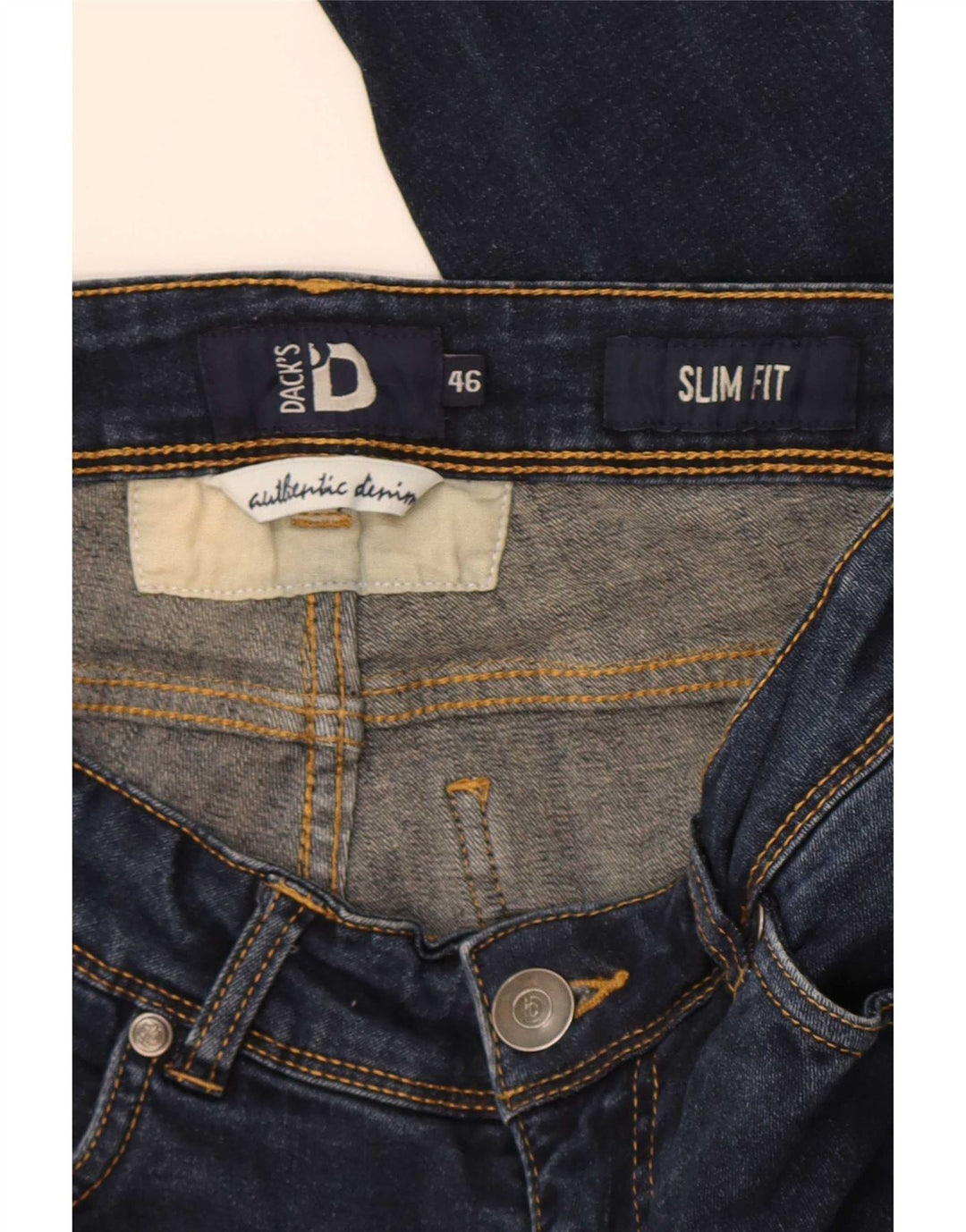 Jeans slim da uomo Dack IT 46 Small W30 L29 Cotone blu navy