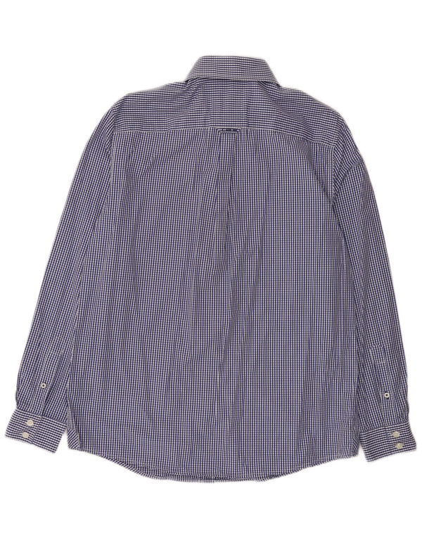 Crew Clothing Camicia da uomo dalla vestibilità classica, in cotone a quadretti blu navy medio