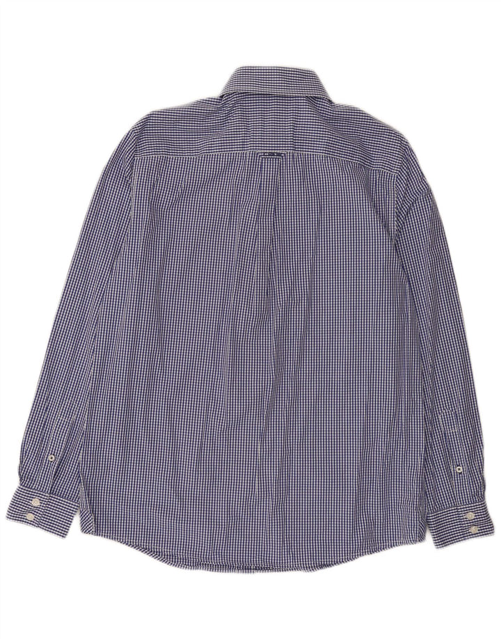 Crew Clothing Camicia da uomo dalla vestibilità classica, in cotone a quadretti blu navy medio