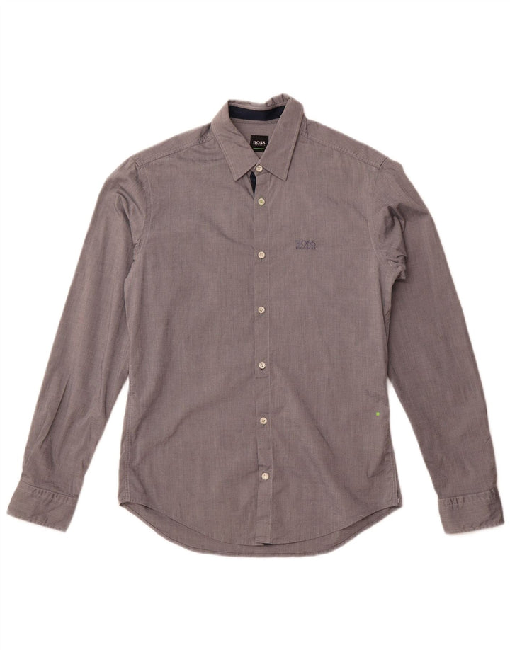 Camicia Hugo Boss da uomo vestibilità regolare piccola in cotone grigio