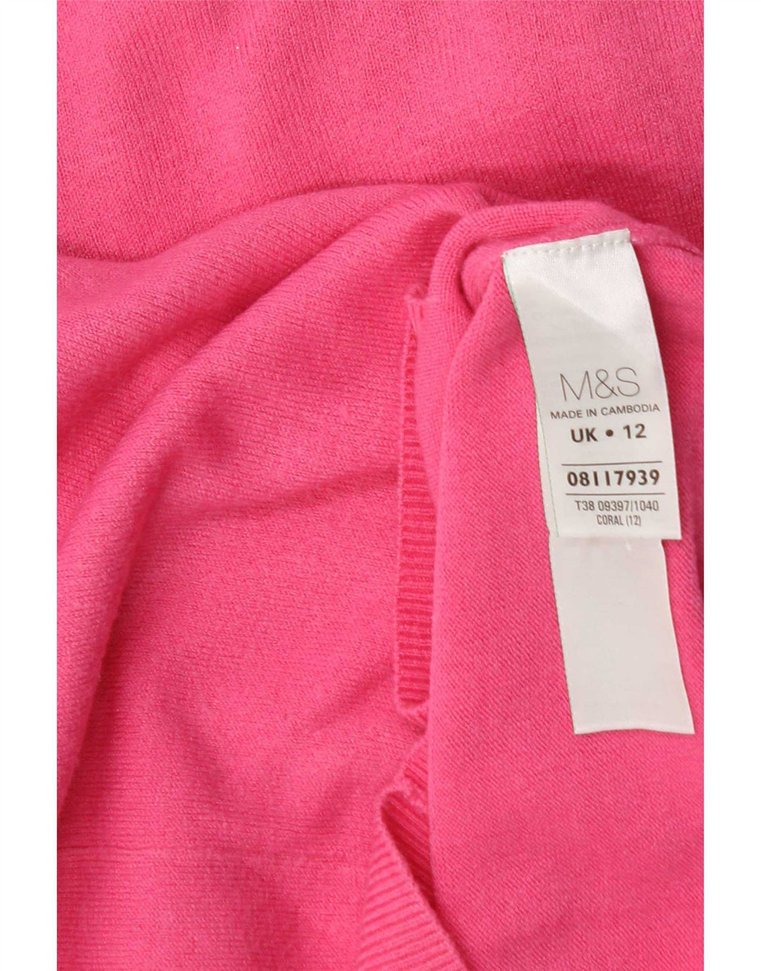 Maglione maglione girocollo da donna Marks & Spencer UK 12 Rosa medio