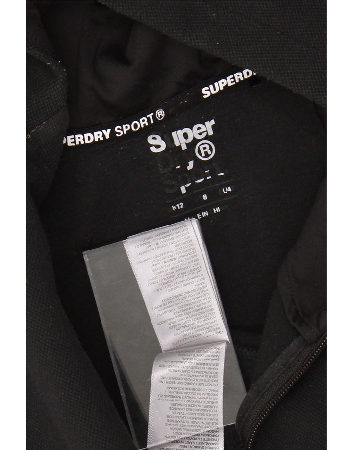 Maglione con cappuccio e zip grafica da donna SUPERDRY UK 12 Poliestere nero medio