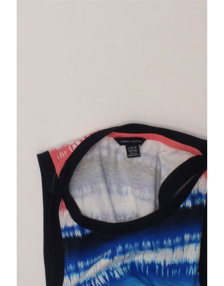 TOMMY HILFIGER Girls Graphic Basic Dress 12-13 Years Large Multicoloured Vintage Tommy Hilfiger and Second-Hand Tommy Hilfiger from Messina Hembry 