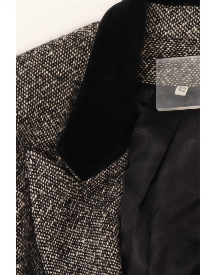 Giacca blazer doppiopetto vintage da donna con maniche a 3/4 IT 42 Grigio medio