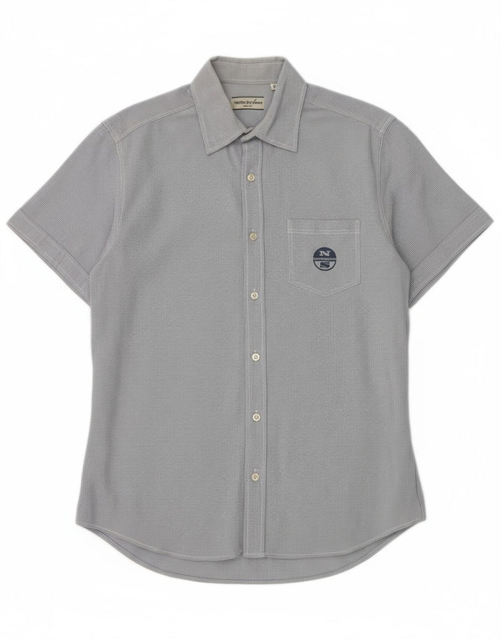 NORTH SAILS Mens Short Sleeve Shirt Large Blue Check