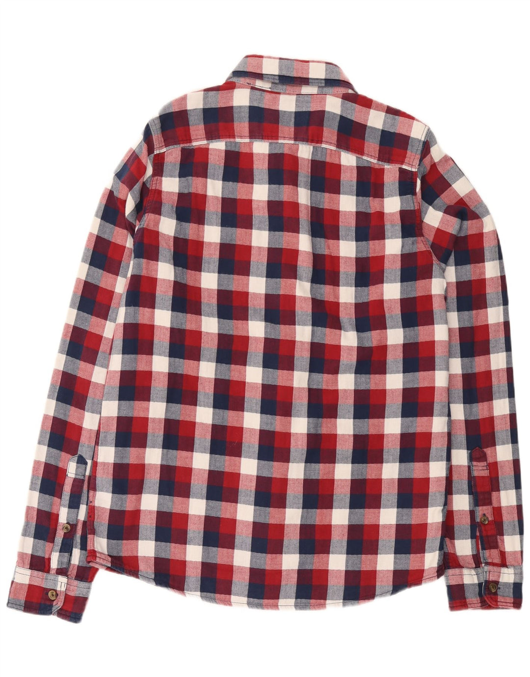 ABERCROMBIE & FITCH Camicia da uomo in flanella muscolare 2XL Cotone a quadri rosso