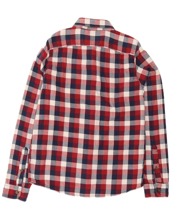 ABERCROMBIE & FITCH Camicia da uomo in flanella muscolare 2XL Cotone a quadri rosso