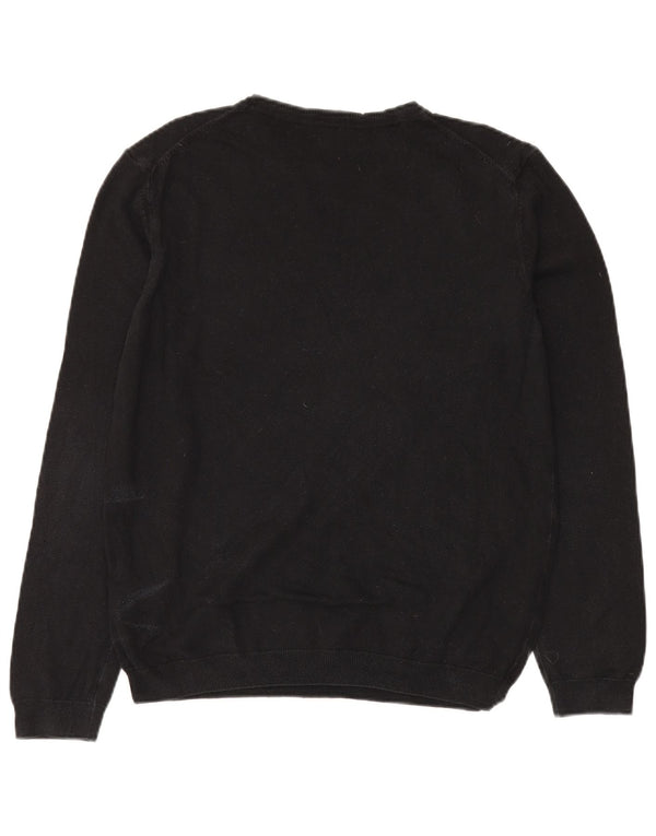 Hugo Boss Maglione girocollo da uomo vestibilità regolare girocollo grande cotone nero