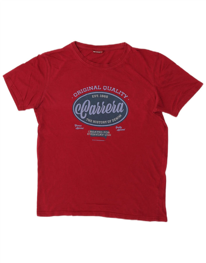 T-shirt grafica da uomo Carrera Top Borgogna media