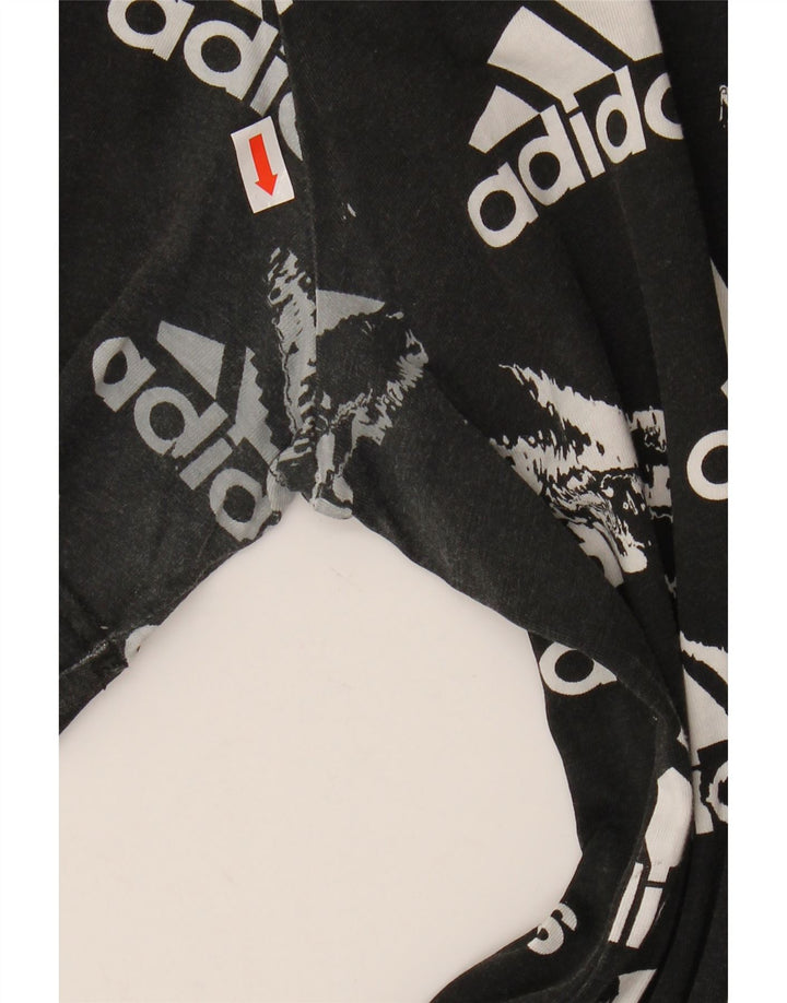ADIDAS Mens Graphic T-Shirt Top Medium Black Cotton