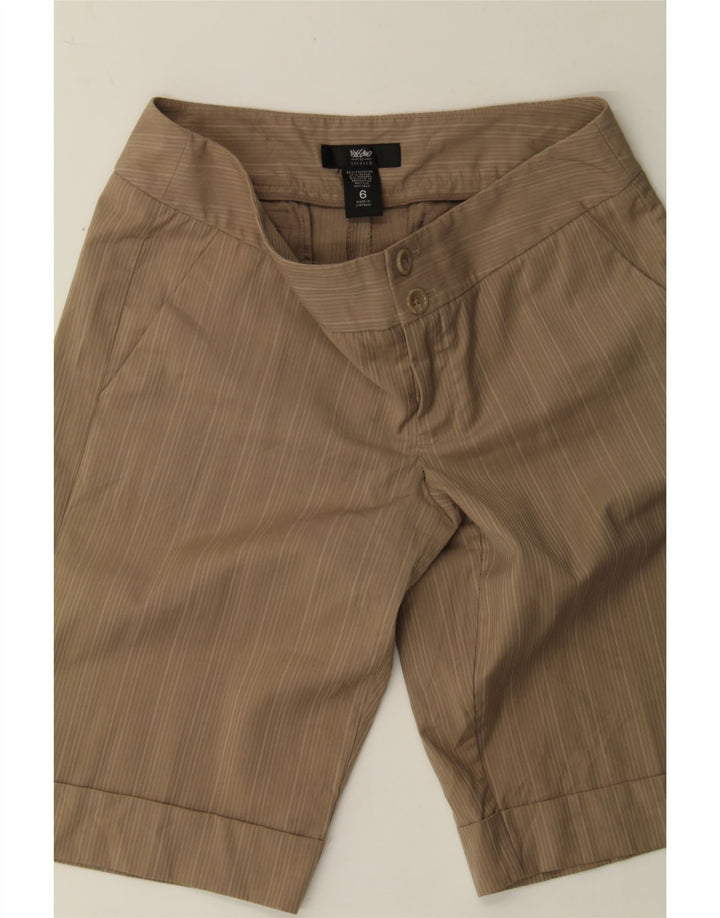 MOSSIMO Womens Chino Shorts US 6 Medium W30 Brown Striped Polyester Vintage Mossimo and Second-Hand Mossimo from Messina Hembry 