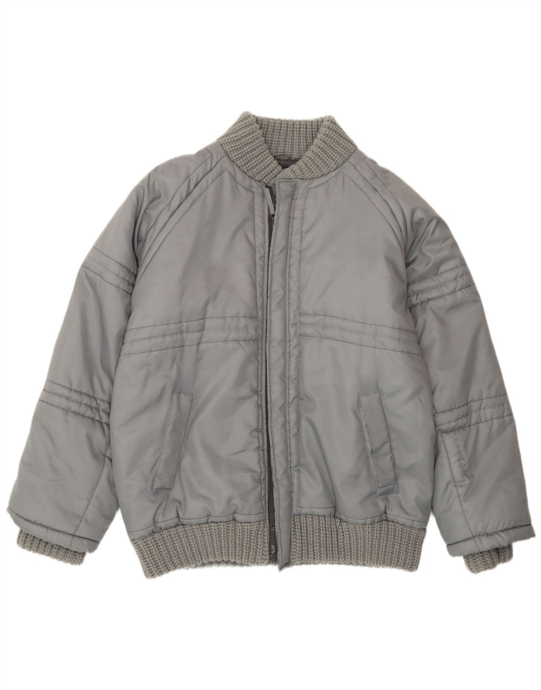 Giacca imbottita da uomo vintage UK 44 2XL Poliestere grigio