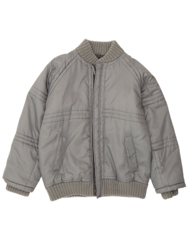 Giacca imbottita da uomo vintage UK 44 2XL Poliestere grigio