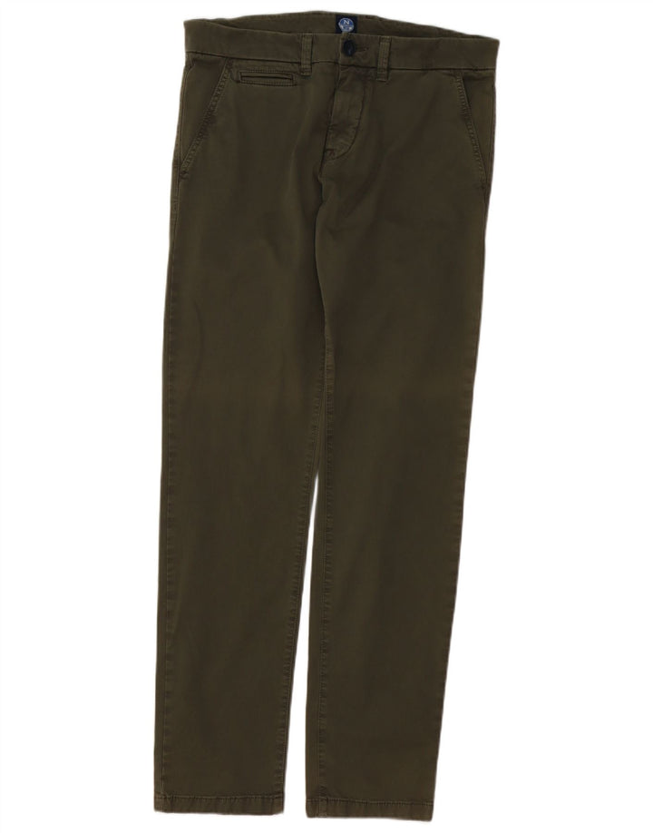 Pantaloni chino dritti da uomo NORTH SAILS W30 L32 in cotone verde