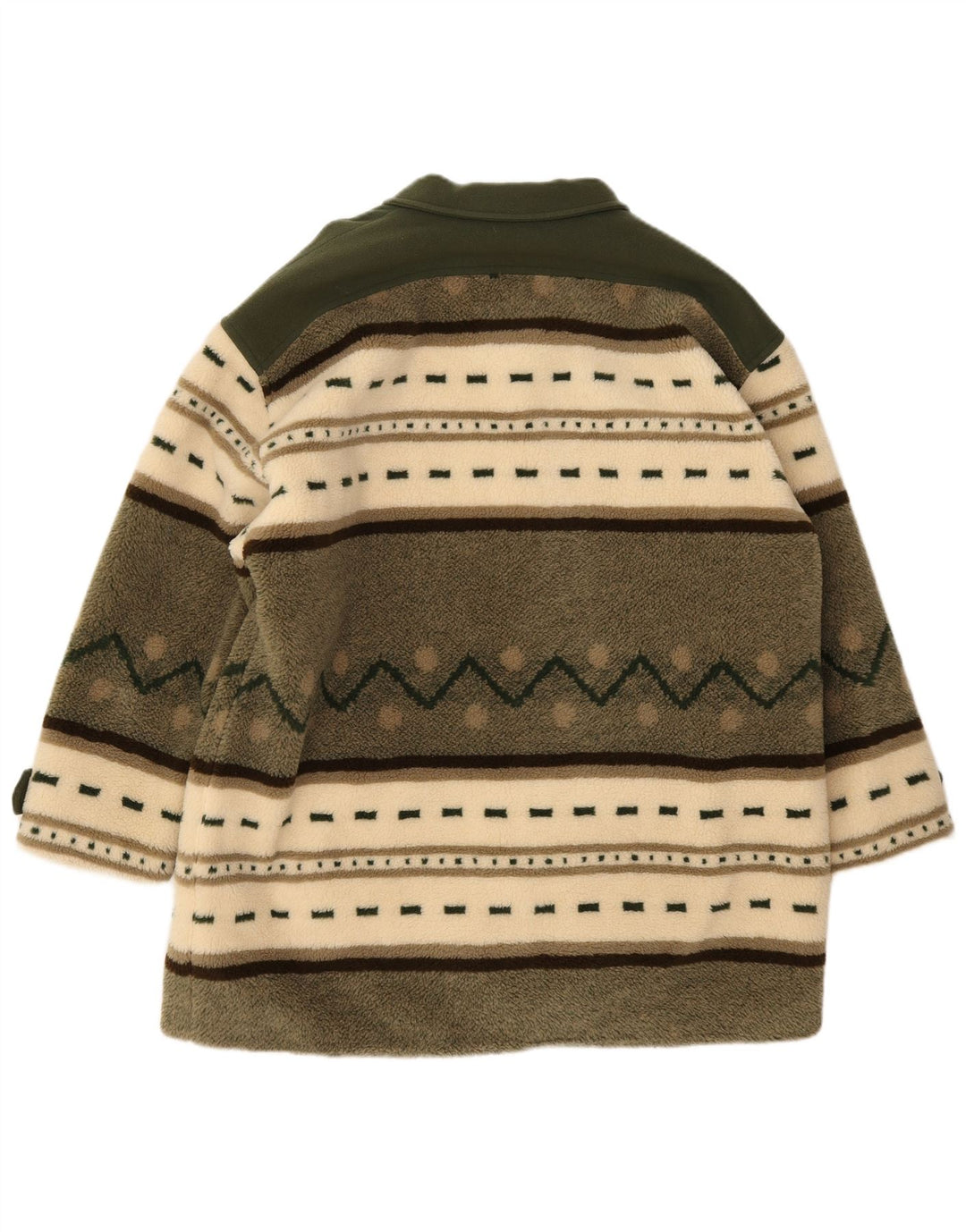 Soprabito oversize in pile da donna vintage EU 40 color block verde medio