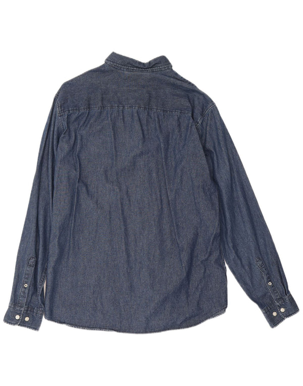 Camicia di jeans da uomo Jack & Jones XL in cotone blu navy