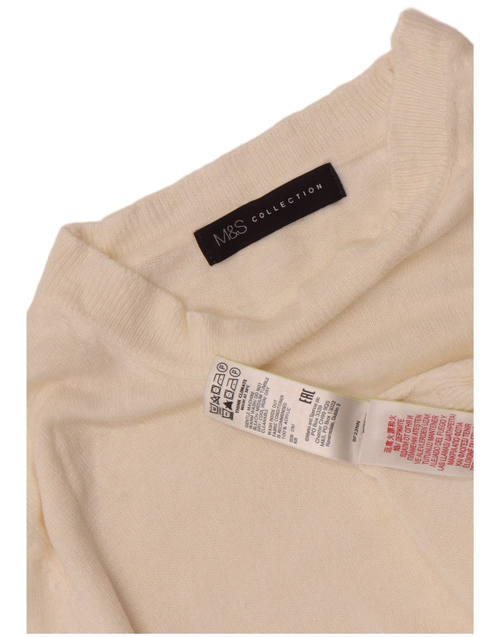 Maglione maglione con scollo a barca da donna Marks & Spencer UK 8 piccolo bianco sporco