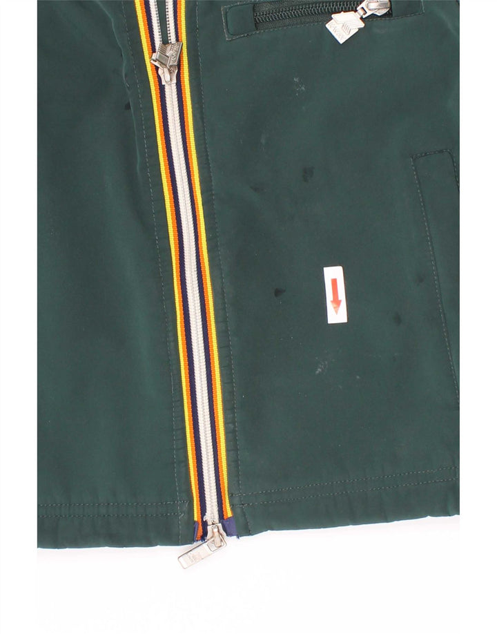 Giacca a vento con cappuccio da bambino K-Way 4-5 anni in poliestere verde