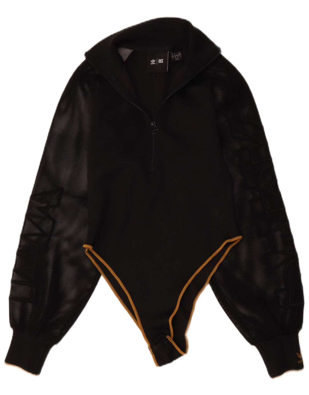 Body a maniche lunghe Adidas da donna Ivy Park UK 10 piccolo poliestere nero