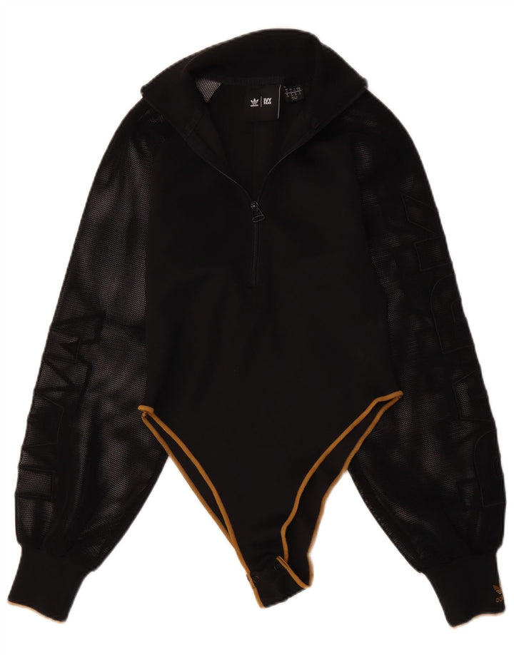 Body a maniche lunghe Adidas da donna Ivy Park UK 10 piccolo poliestere nero