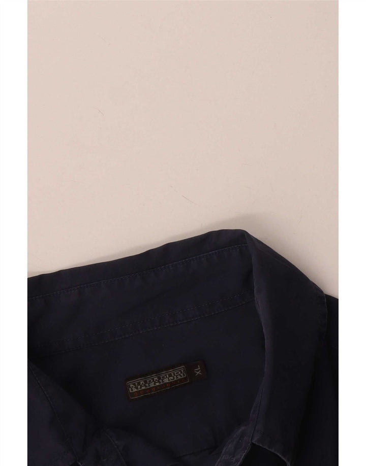 Camicia geografica da uomo Napapijri XL Blu navy
