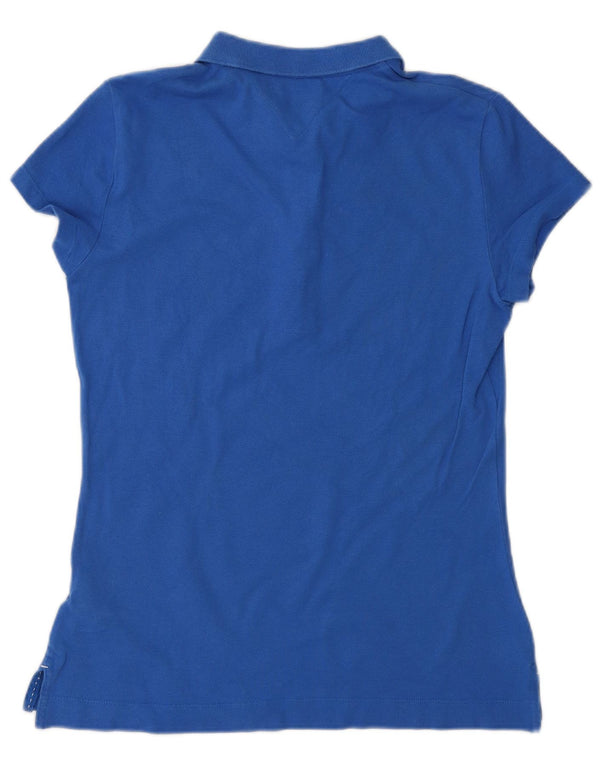 TOMMY HILFIGER Polo da donna slim fit UK 12 cotone blu medio