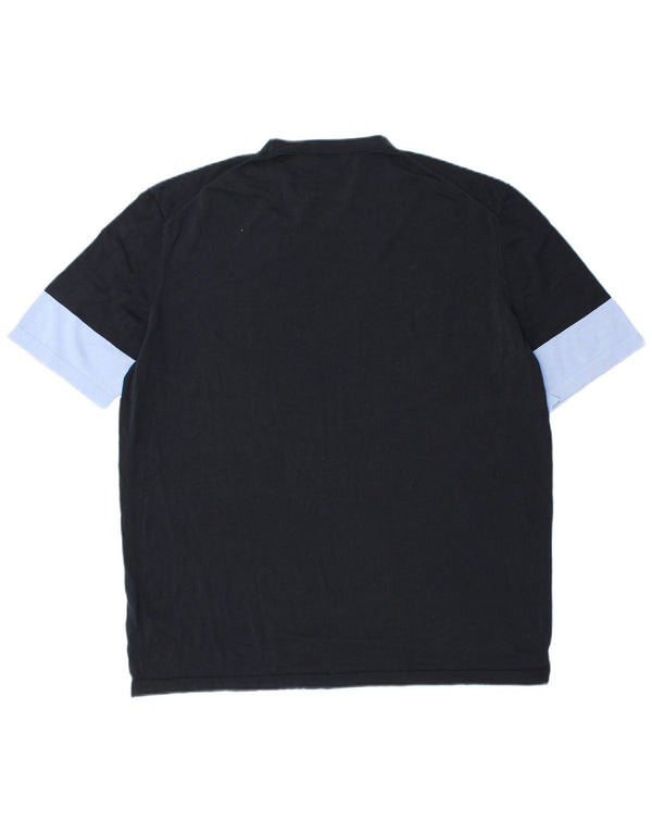 T-shirt da uomo Cos Top XL in cotone color block blu navy