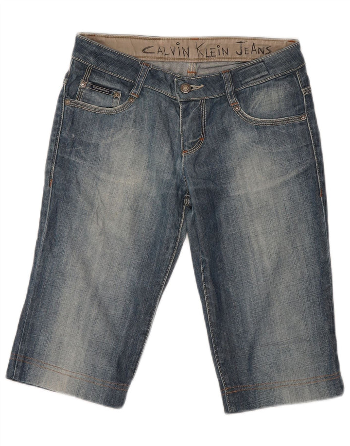 Pantaloncini di jeans Bermuda da donna Calvin Klein W26 piccoli in cotone blu