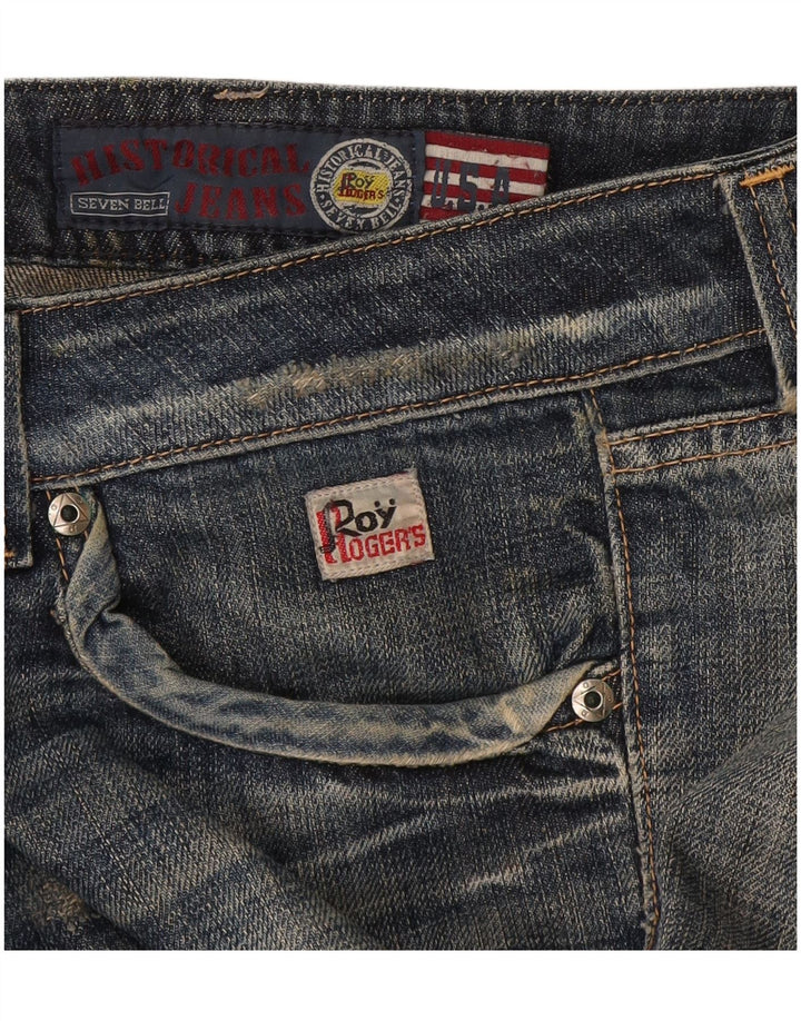 Jeans Capri invecchiati Seven Bell da donna Roy Rogers W34 L20 Blu