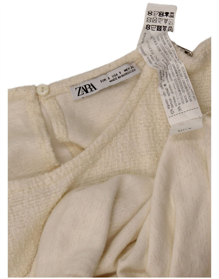 Abito tubino Zara da donna UK 8 piccolo in cotone bianco