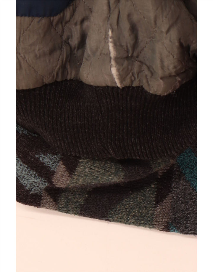 Giubbotto bomber vintage da uomo UK 42 XL in lana di alpaca geometrica multicolore