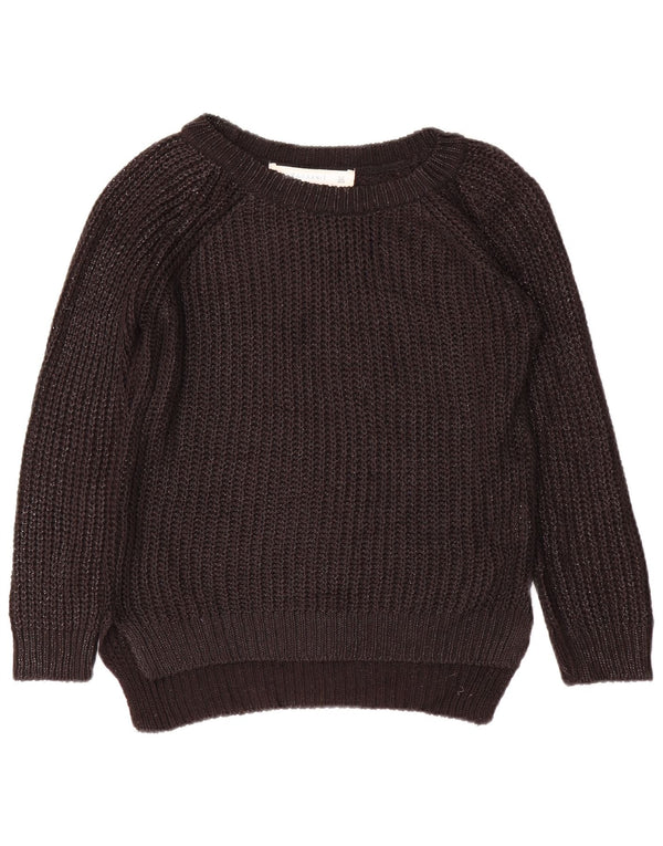 Maglione Zara da donna con scollo a barca UK 12 Acrilico chiazzato nero medio
