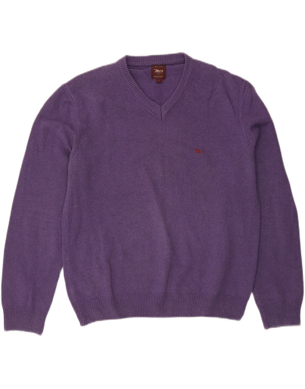 Marlboro Classics Maglione da uomo con scollo a V grande lana viola