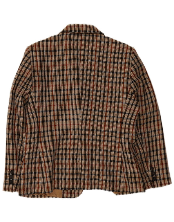 Giacca blazer da donna a 2 bottoni DAKS UK 14 medio a quadri multicolore