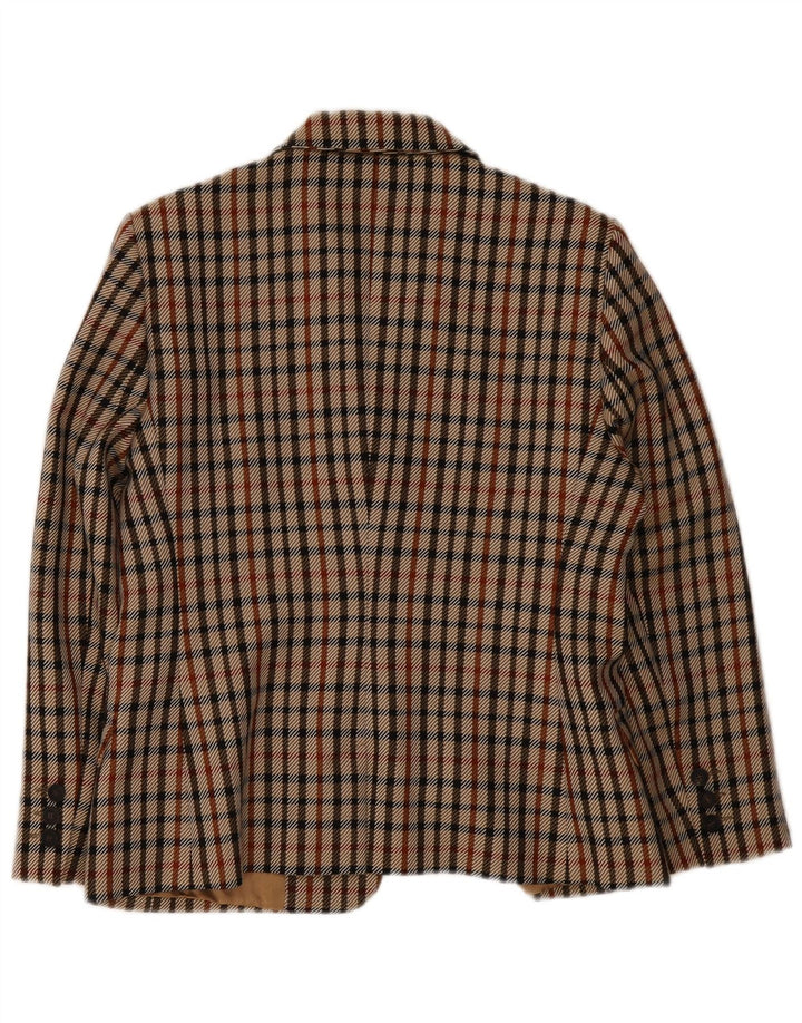 Giacca blazer da donna a 2 bottoni DAKS UK 14 medio a quadri multicolore