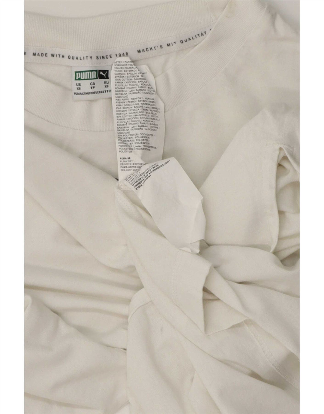T-shirt da uomo Puma Top XS in cotone bianco