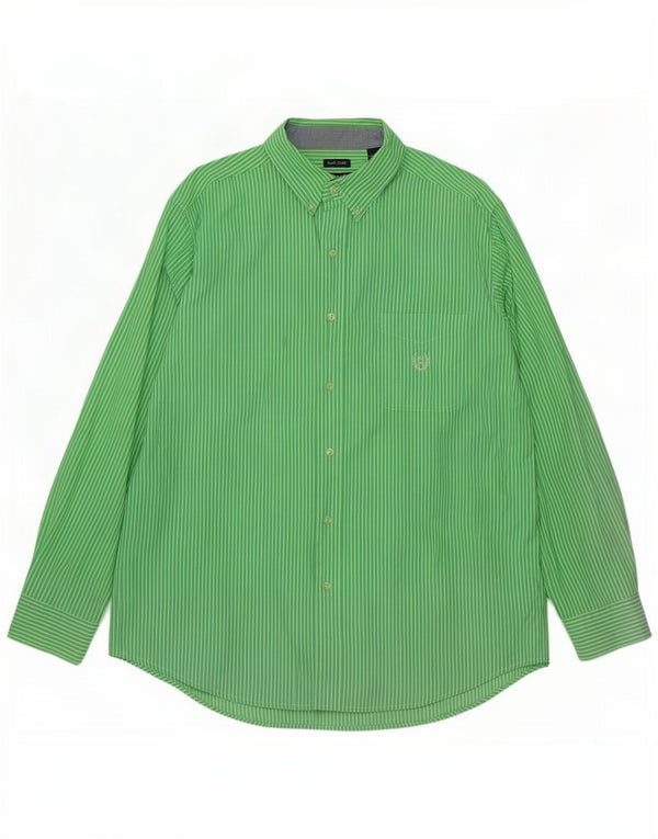 Camicia Chaps da uomo Easy Care, cotone gessato verde grande