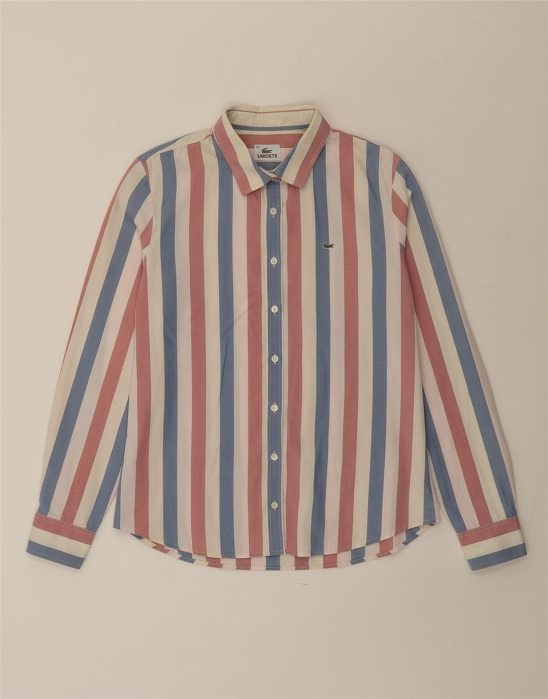 Camicia da donna Lacoste taglia 42 grande cotone a righe multicolori