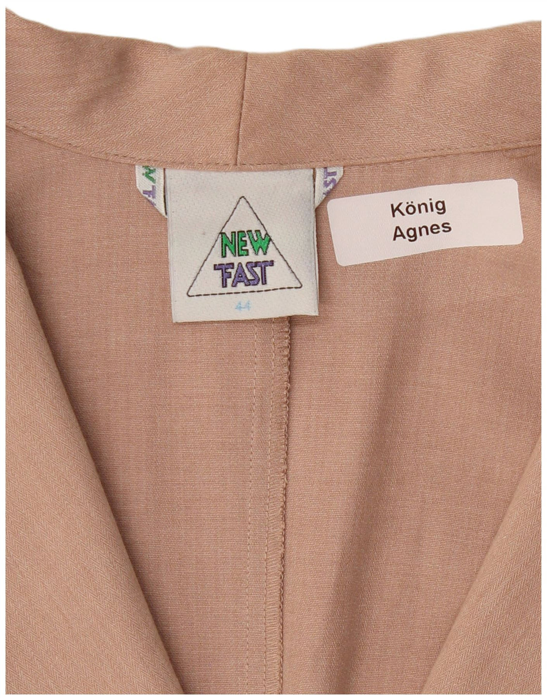 NUOVA giacca blazer da donna con maniche a 3/4 e 3 bottoni FAST EU 44 XL Poliestere beige