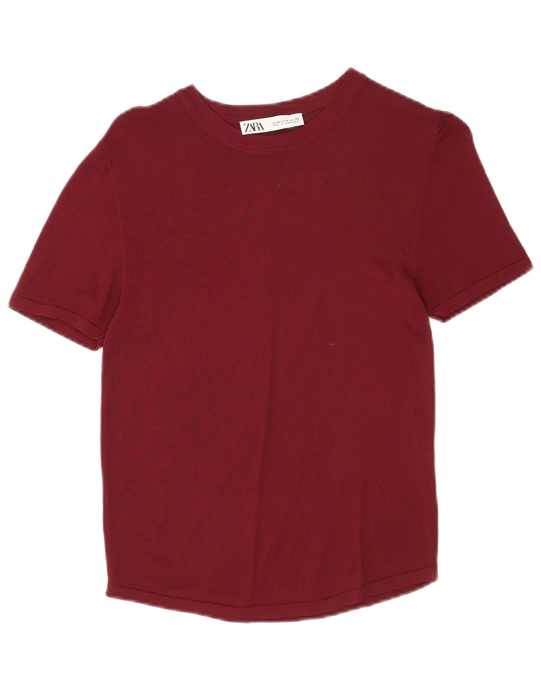 T-shirt Zara da donna Top UK 12 viscosa bordeaux medio