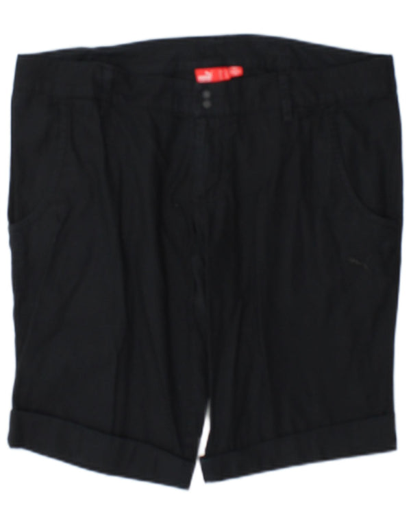 Pantaloncini casual da donna Puma UK 14 Large W34 Blu Navy Gessato