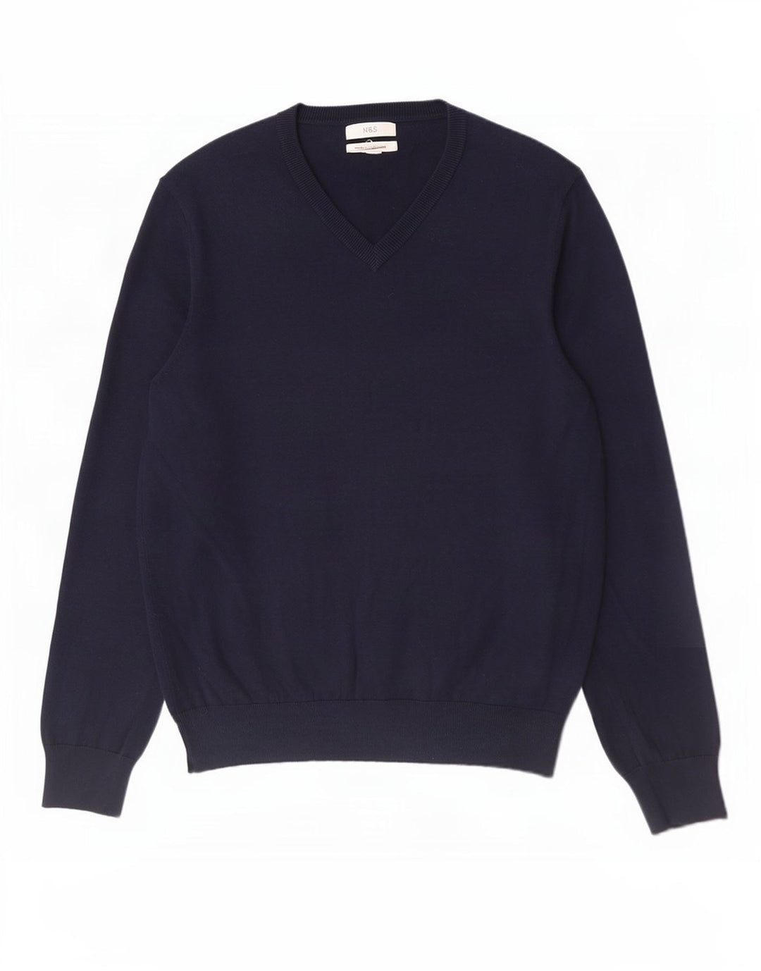 Maglione da uomo con scollo a V Marks & Spencer grande in cotone blu navy