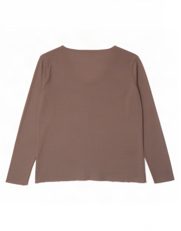 Top Zara da donna a maniche lunghe UK 20 2XL viscosa marrone