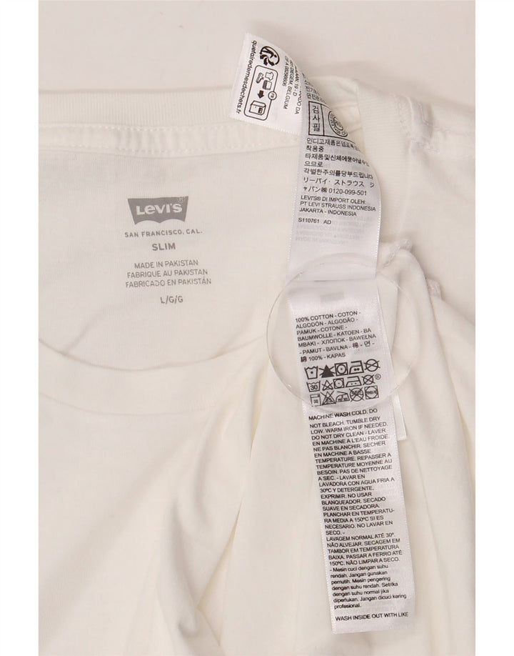 T-shirt slim da uomo Levi's Top grande in cotone bianco
