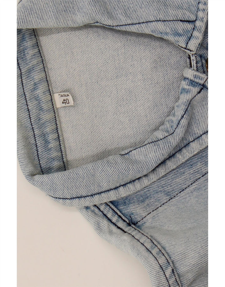VINTAGE Womens Crop Denim Jacket IT 40 Small Blue Vintage Vintage and Second-Hand Vintage from Messina Hembry 